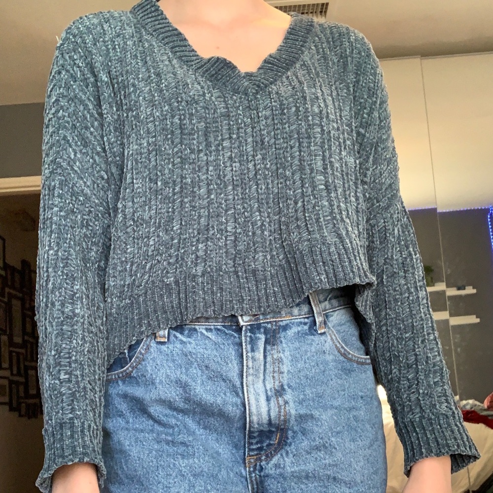 Soft and fuzzy, over sized cropped sweater